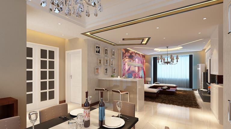 客厅和餐厅电视墙隔断装修效果图,客厅餐厅隔断做法图片