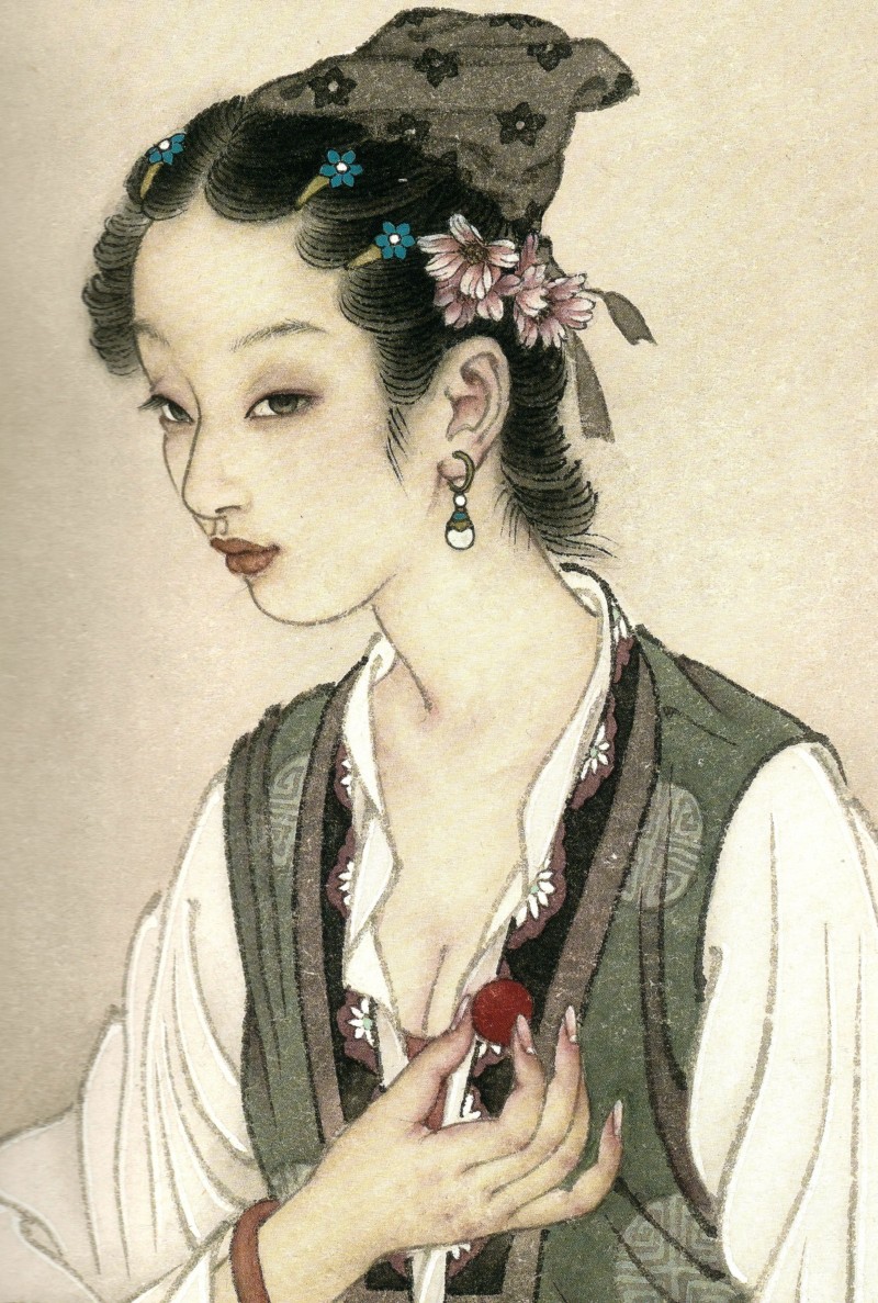 国画名家杨淑涛工笔仕女画欣赏,赵国经工笔仕女画作品欣赏