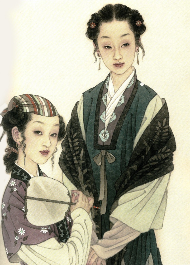 国画名家杨淑涛工笔仕女画欣赏,赵国经工笔仕女画作品欣赏