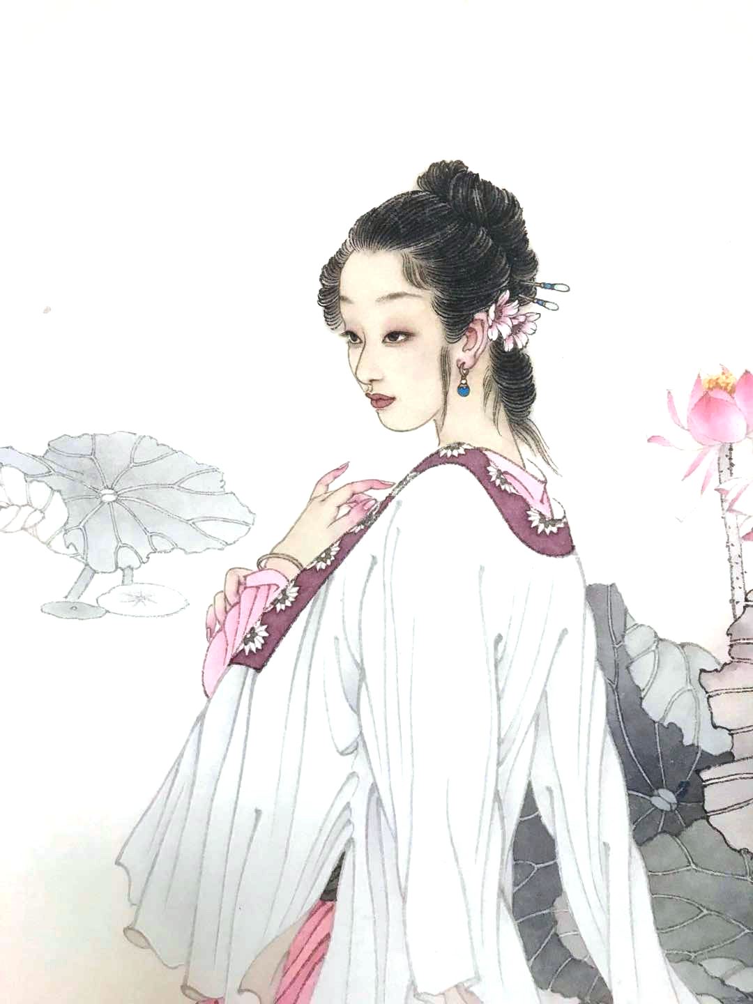 国画名家杨淑涛工笔仕女画欣赏,赵国经工笔仕女画作品欣赏