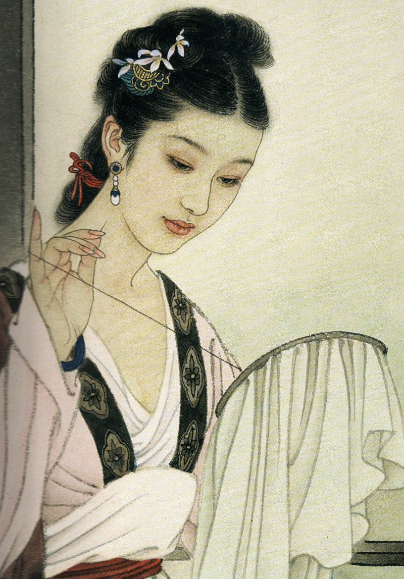 国画名家杨淑涛工笔仕女画欣赏,赵国经工笔仕女画作品欣赏