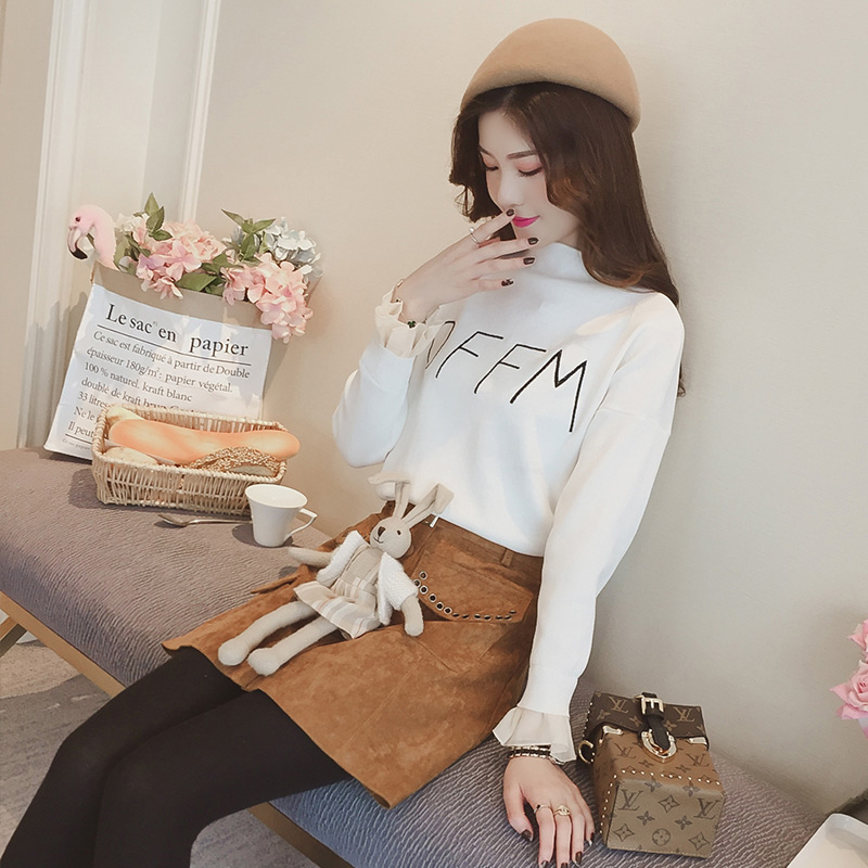 荷叶边雪纺衬衫女士气质遮肉,秋季新款喇叭袖洋气衬衫