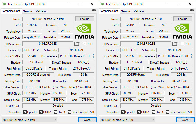 gtx760和gtx950哪个好,gtx970对比gtx850m