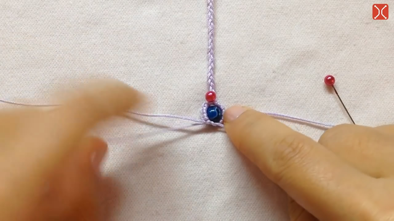 手链编织教程金刚结编织法,母亲节礼物diy手链编织