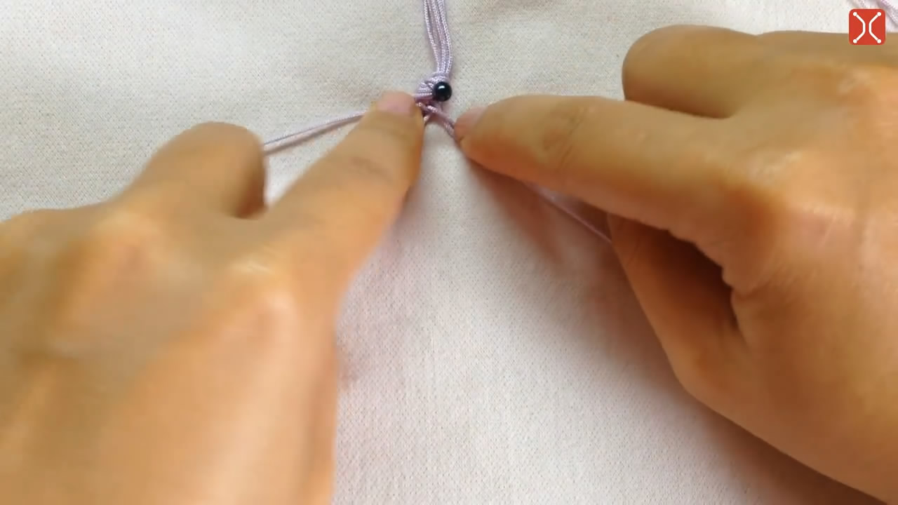 手链编织教程金刚结编织法,母亲节礼物diy手链编织