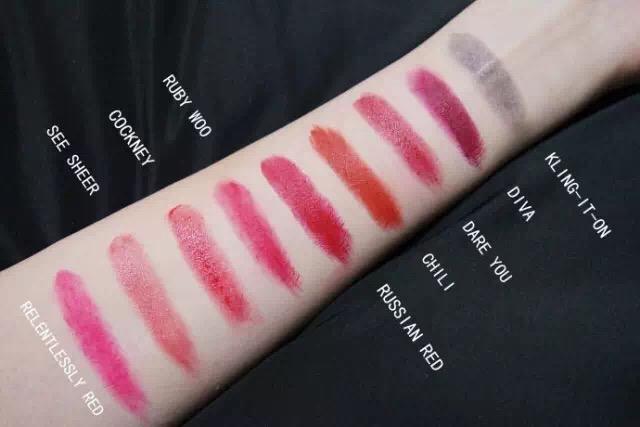 mac口红子弹头小辣椒chili602,mac口红dubonnet和完美日记104