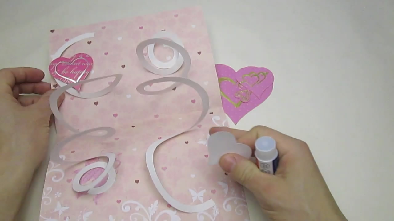 立体折心贺卡,手工制贺卡