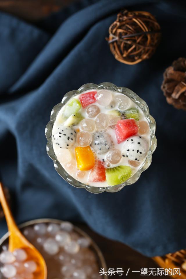 椰浆西米芋圆捞,水果西米捞图解