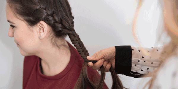 彩绳编发教程图解慢动作,中短发编发发型扎法图解