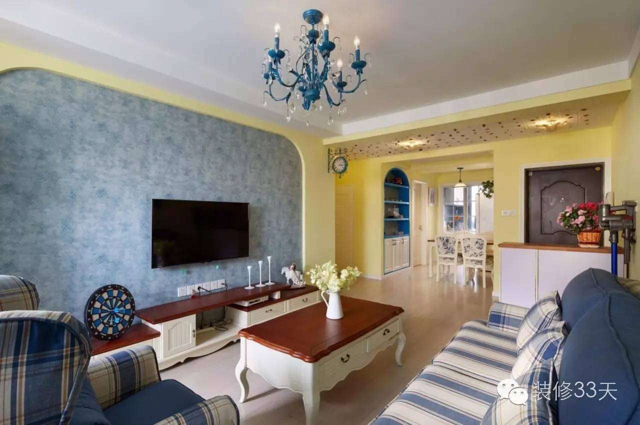 地中海风格装修77平小两房,90平米两室一厅简约地中海风格