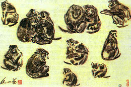 国画猴子作品寓意,国画猴子的基本画法