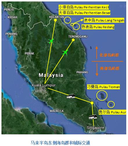 马来半岛岛屿分布图,马来半岛东侧岛屿介绍