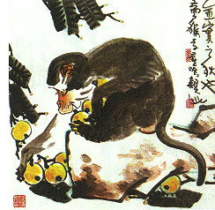 国画猴子作品寓意,国画猴子的基本画法