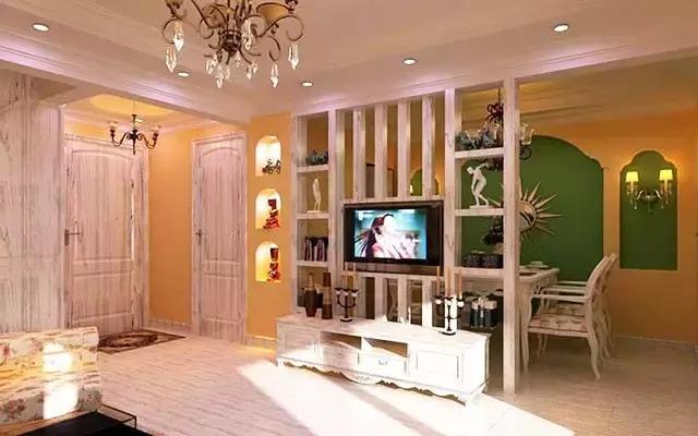 餐厅客厅垭口隔断柜造型效果图,客餐厅一体隔断柜怎么做好看