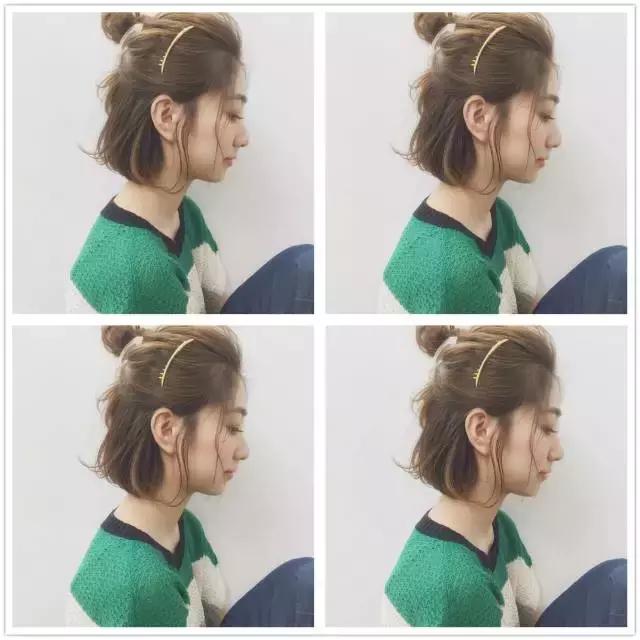 显年轻的发型扎法半扎短发,短发女孩扎古代头发怎么扎