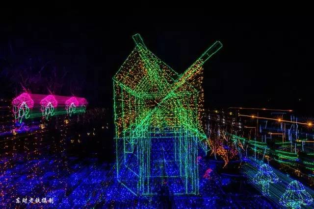 五彩斑斓的灯光夜晚,夜晚的璀璨灯光