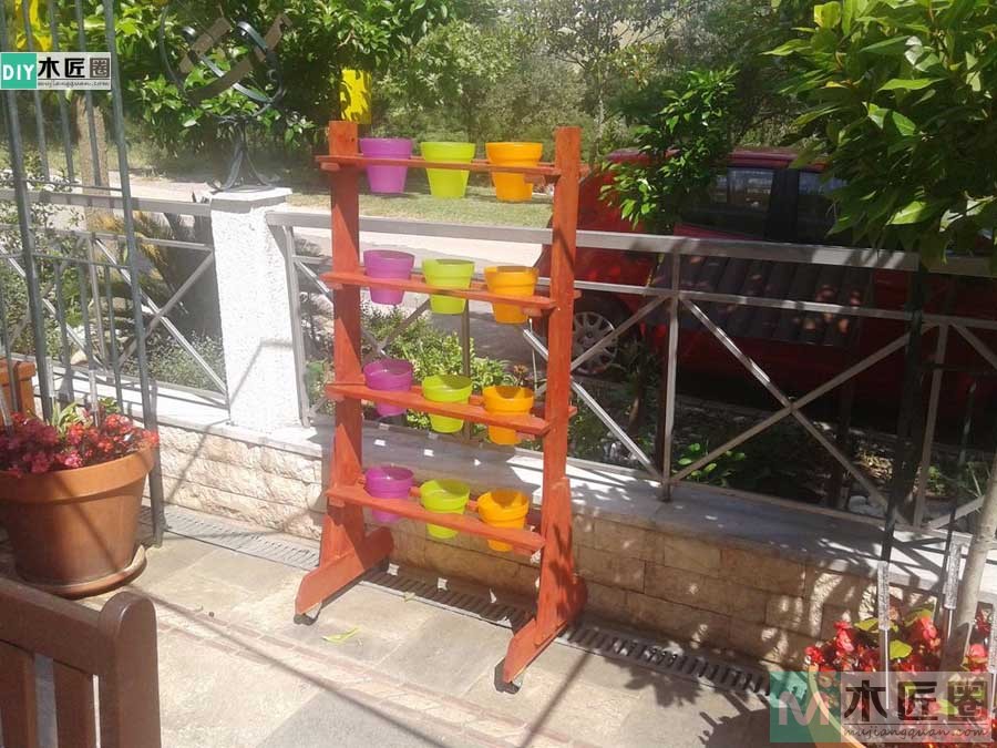 自制木头室内花架最简单的方法,阳台养花怎么做花架子图片