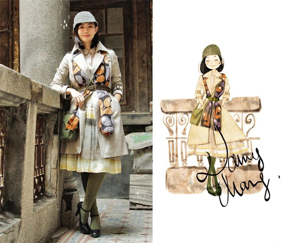 妹妹给自己画插画,把自己和女朋友的日常画成插画