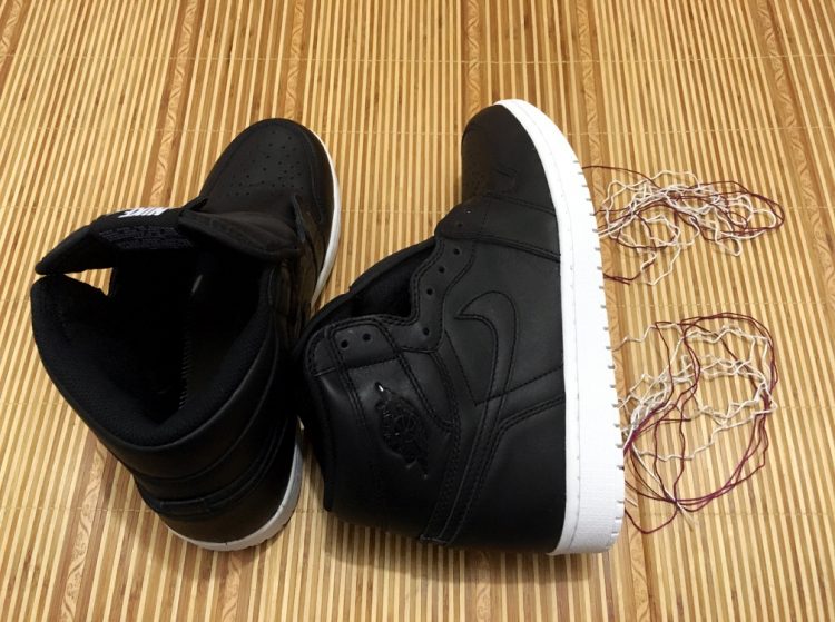aj1禁穿黑红樱木,aj1倒钩藤原浩低帮真假