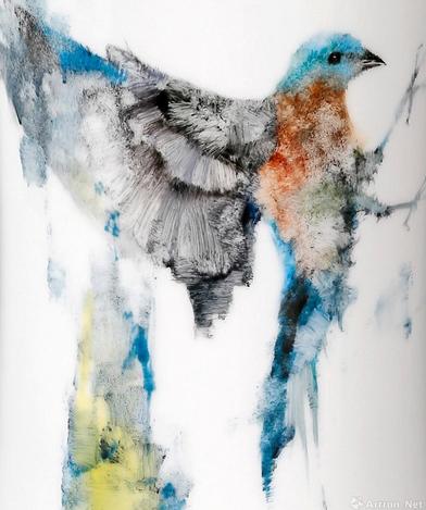 法国前总理拉法兰获赠中国当代画家刘念油画作品《光明与黑暗》