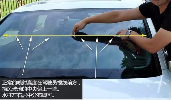 汽车喷玻璃水歪了怎么办,玻璃水喷歪了怎么调