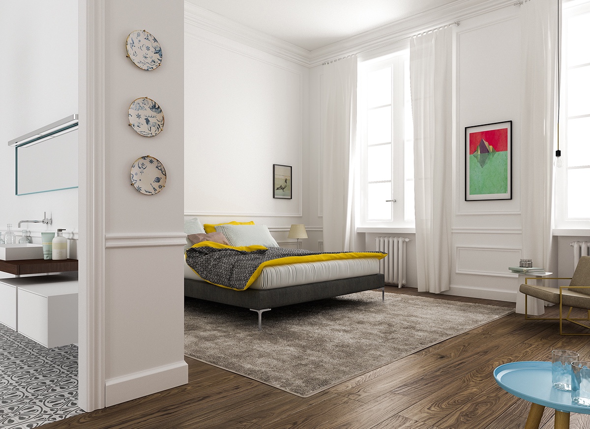 12平卧室装修效果图现代简约,12平方卧室装修效果图黑白灰