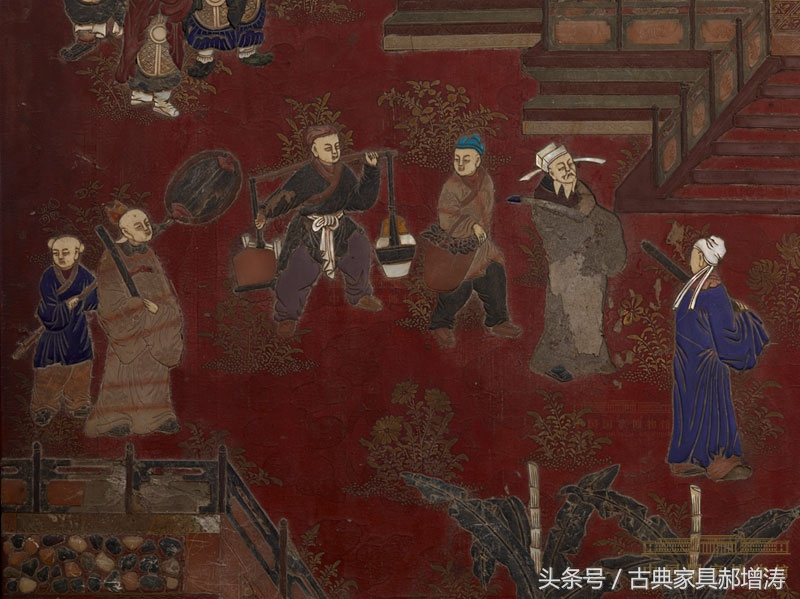 中国漆器描金柜之国博大美木艺的万历朱漆百宝嵌大柜