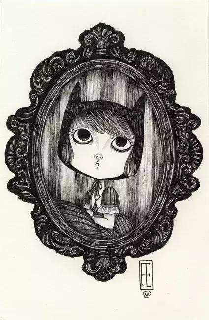 插画魔卡少女樱,插画少女和猫图片