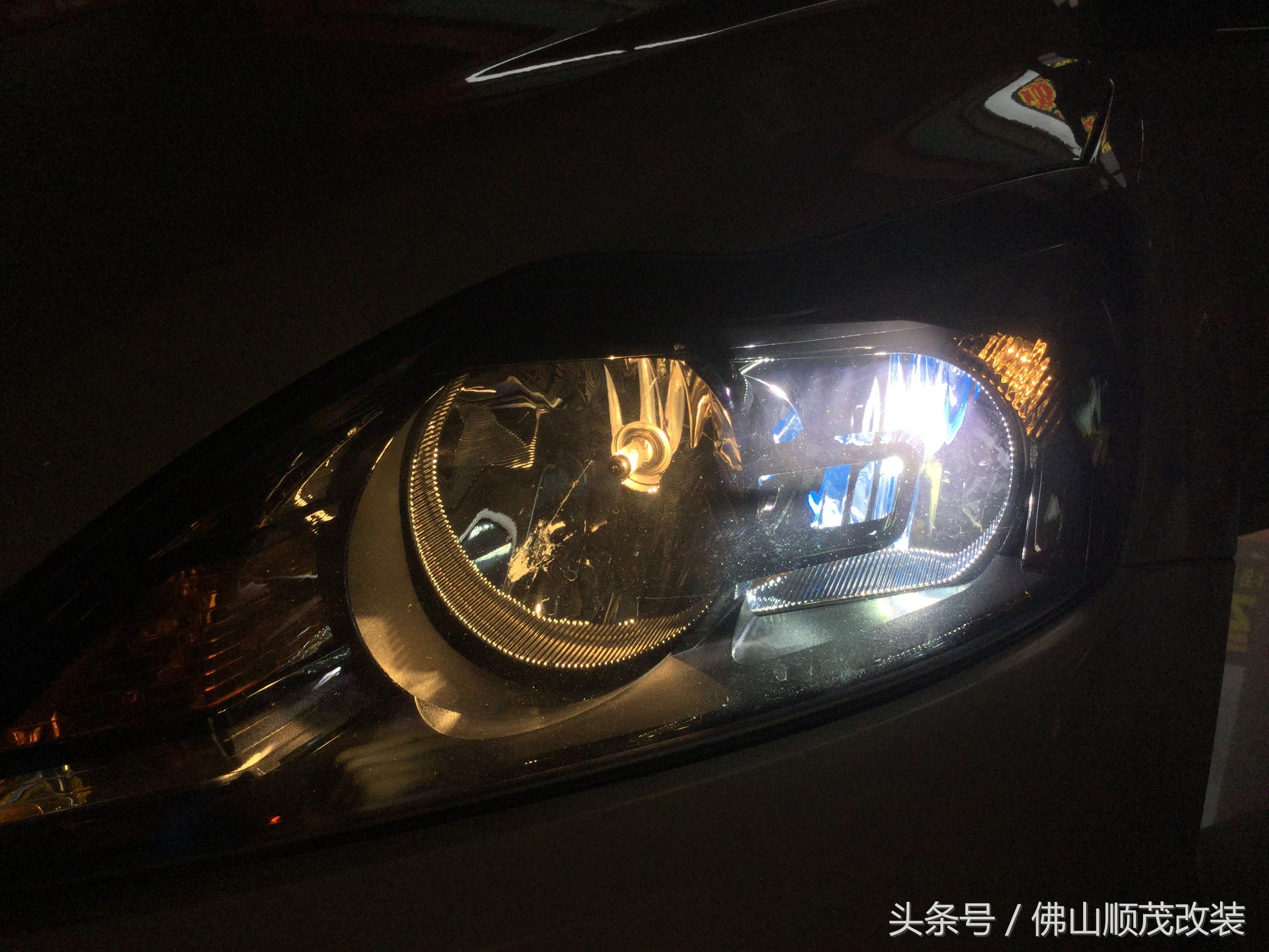 福克斯车灯不一样高,福克斯大灯升级恒威激光大灯