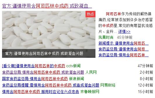 食药监局中药,中成药中的阿司匹林