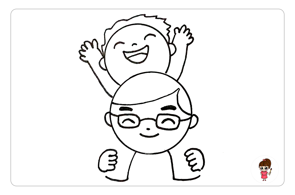 父亲节快乐简笔画配图,父亲节爸爸简笔画简单又帅