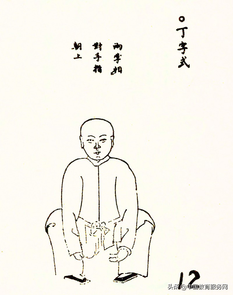 清代八段锦图册,古法八段锦挂图