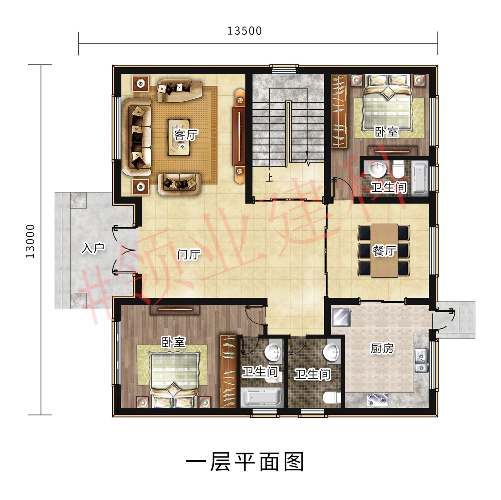 农村一层别墅户型坐东向西,农村坐南朝北的二层楼别墅户型图