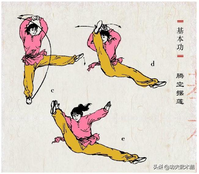 武术基本动作组合练习,武术跳跃学练要点图解