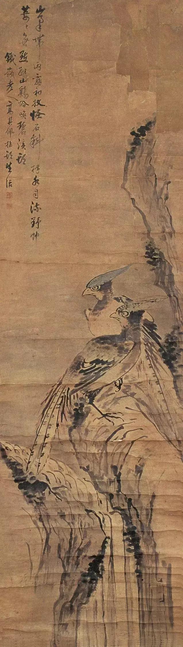 这组花鸟画作品着实让人目前一亮,这水墨花鸟画太养眼了