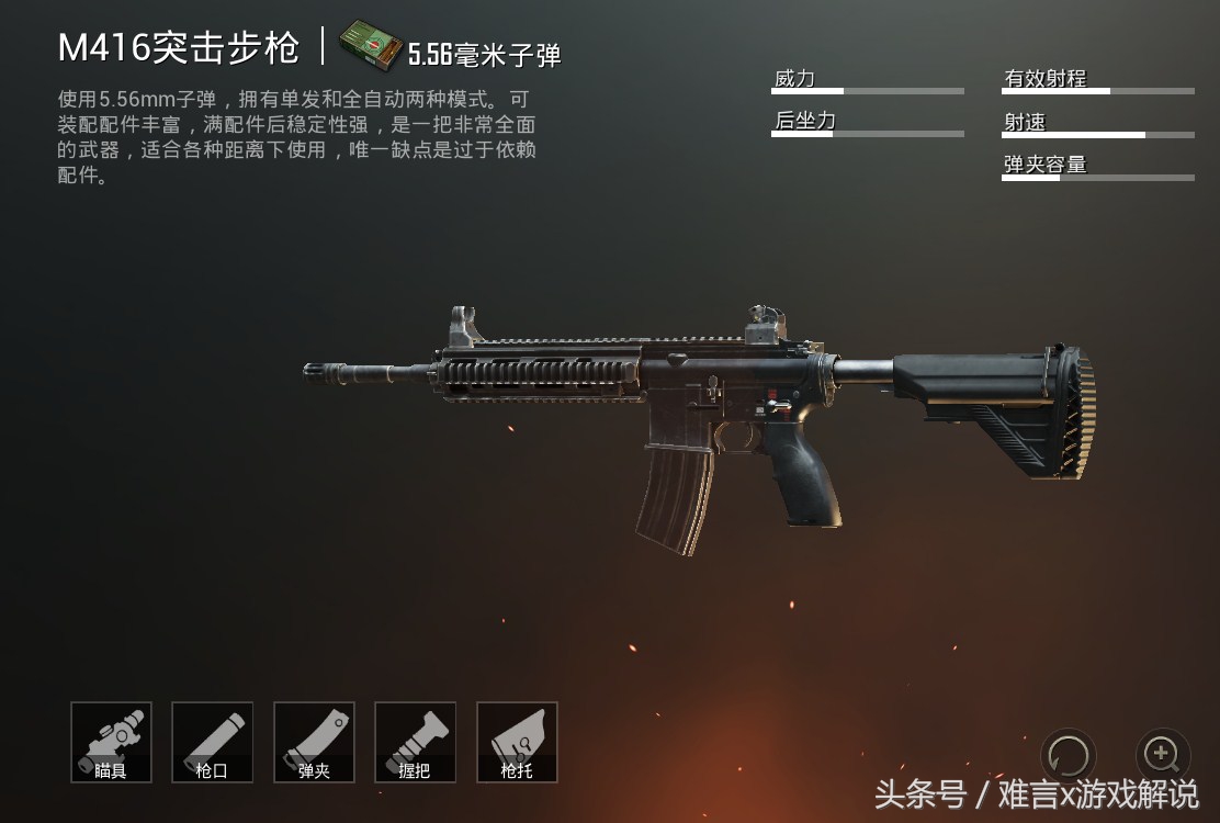 刺激战场枪械m416配置,刺激战场m416什么配件压枪最稳