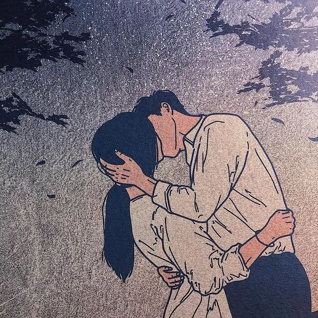 韩国插画师霸道总裁插画,韩国插画师笔下的情侣日常