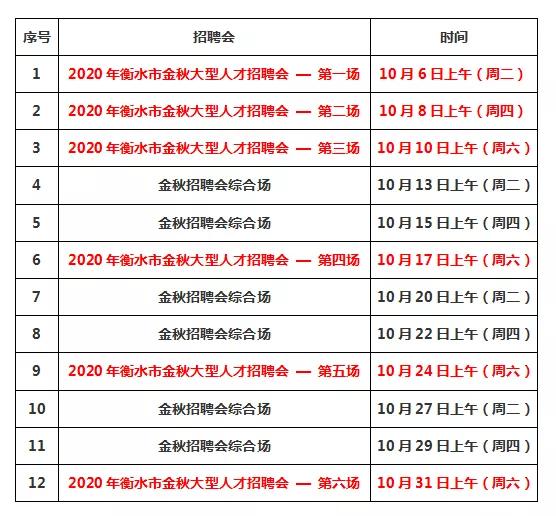 衡水市2020年10月7号招聘会,2024衡水招聘会