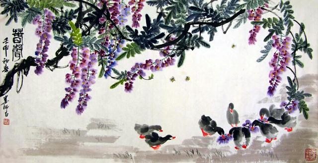 娄师白小鸭子画法,娄师白小鸭子
