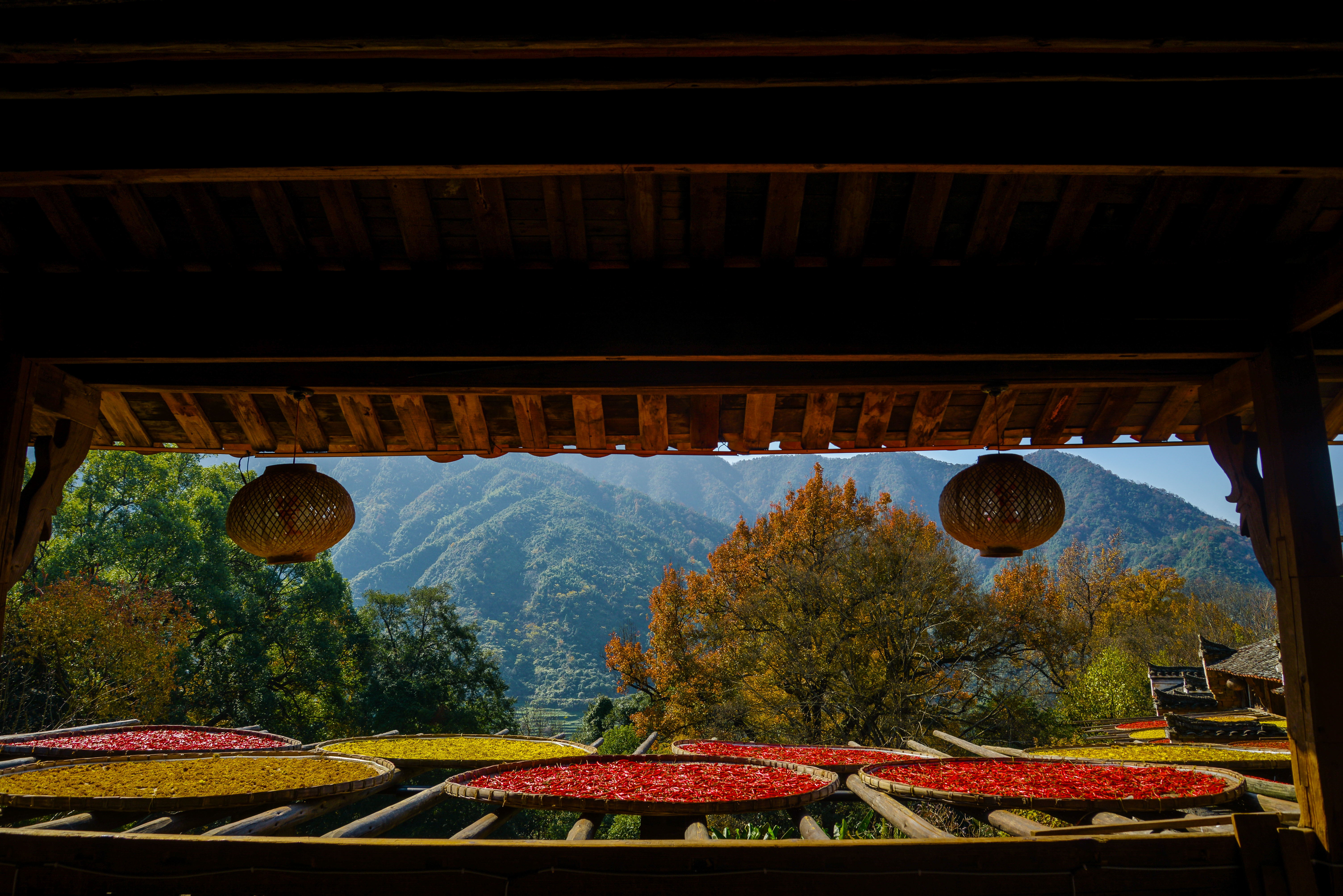婺源篁岭晒秋古镇忆江南庭院,篁岭最美古村晒秋