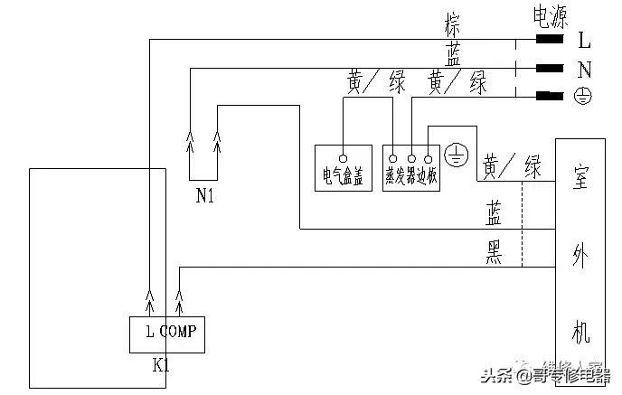 格力空调室内机电容接线方法,格力空调内外机连接线路图