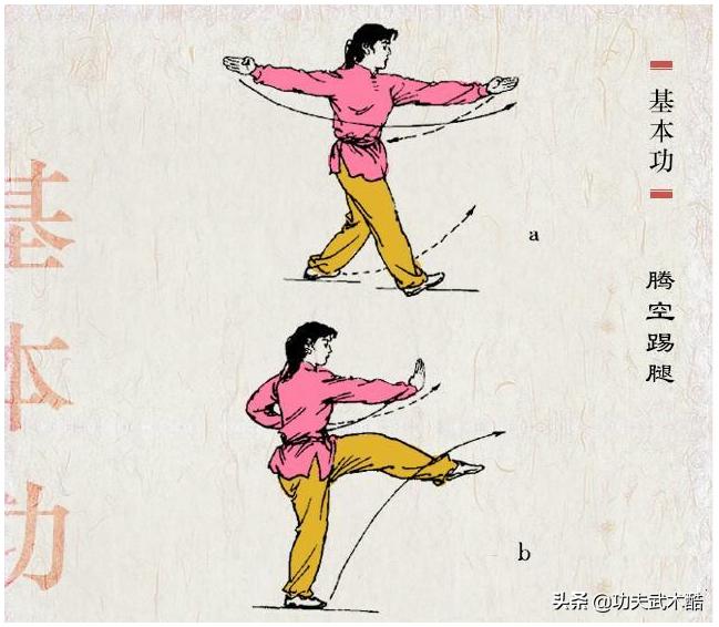 武术基本动作组合练习,武术跳跃学练要点图解
