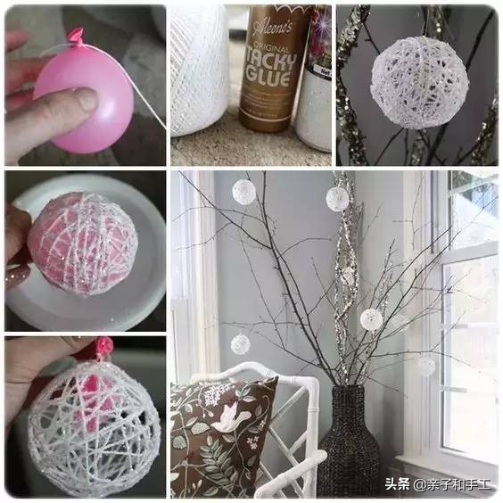 幼儿园气球手工贴画,创意手工气球印画