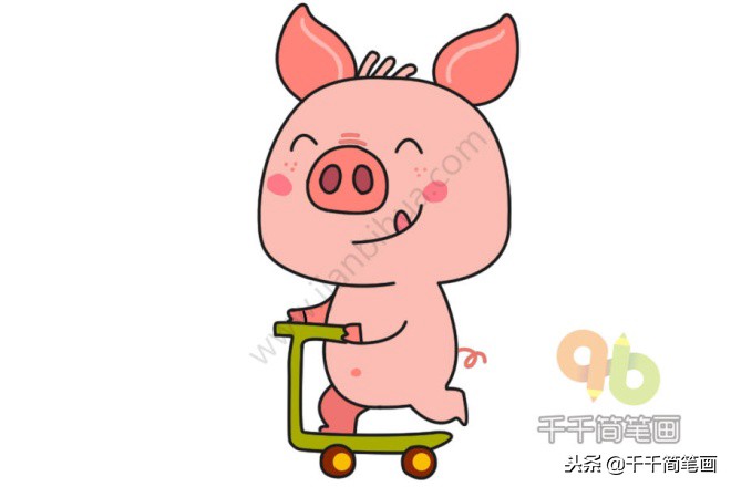 小汽车简笔画最简单,小动物汽车简单画法
