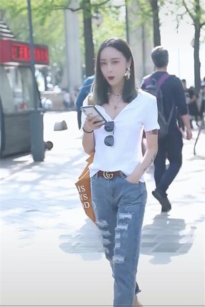 杭州街拍又酷又时髦的美女,杭州街拍美女酷