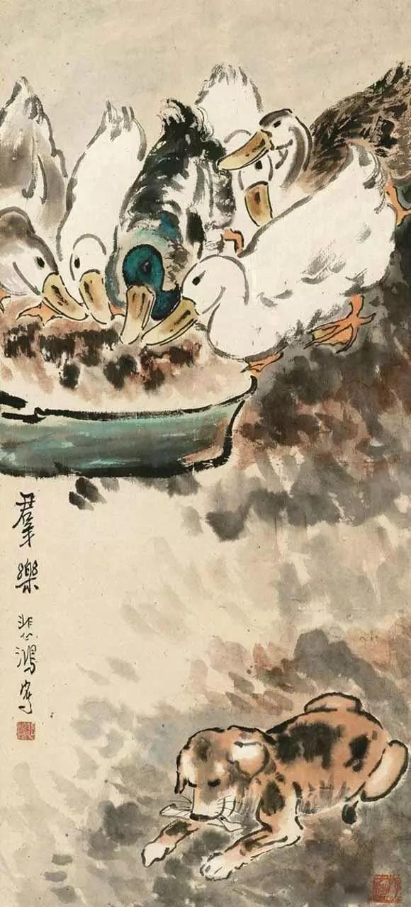 写意鹅国画图片,朱雪娥国画100幅