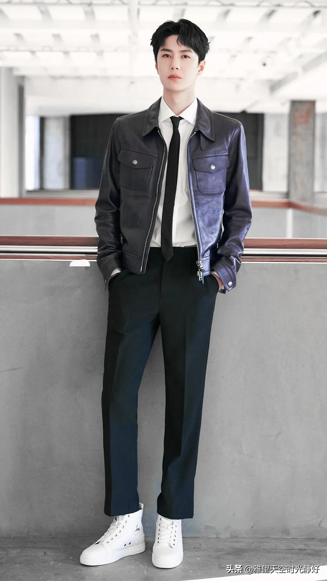 男明星西装穿搭夏季帅气,男士明星皮衣西服外套搭配