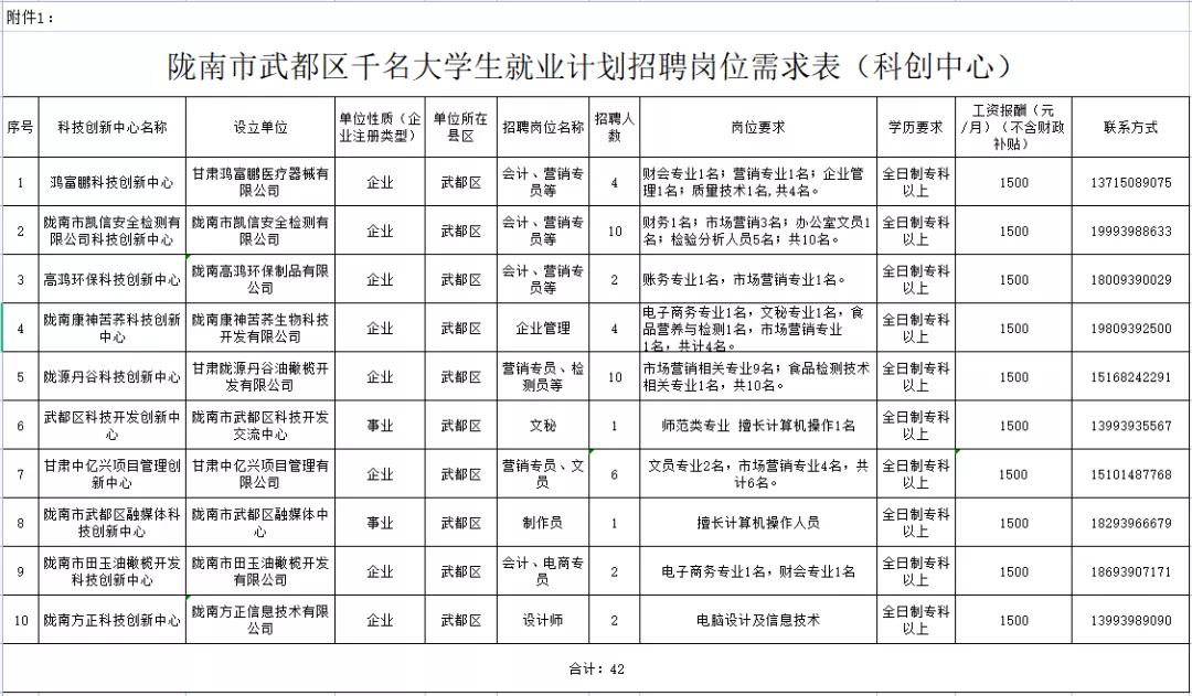 招聘公告！陇南武都区千名大学生就业计划发布（附岗位）