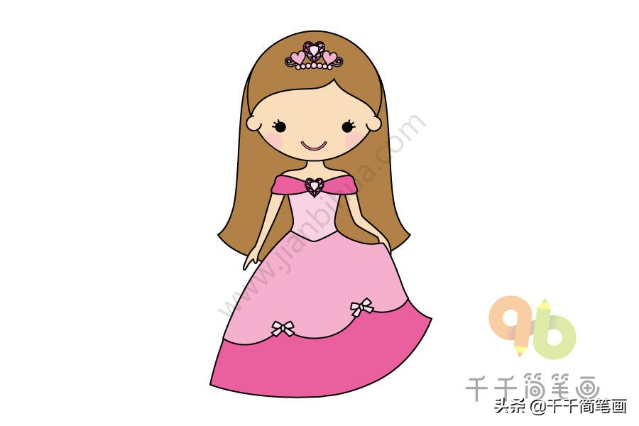儿童简笔画，女宝爱画的美丽公主！
