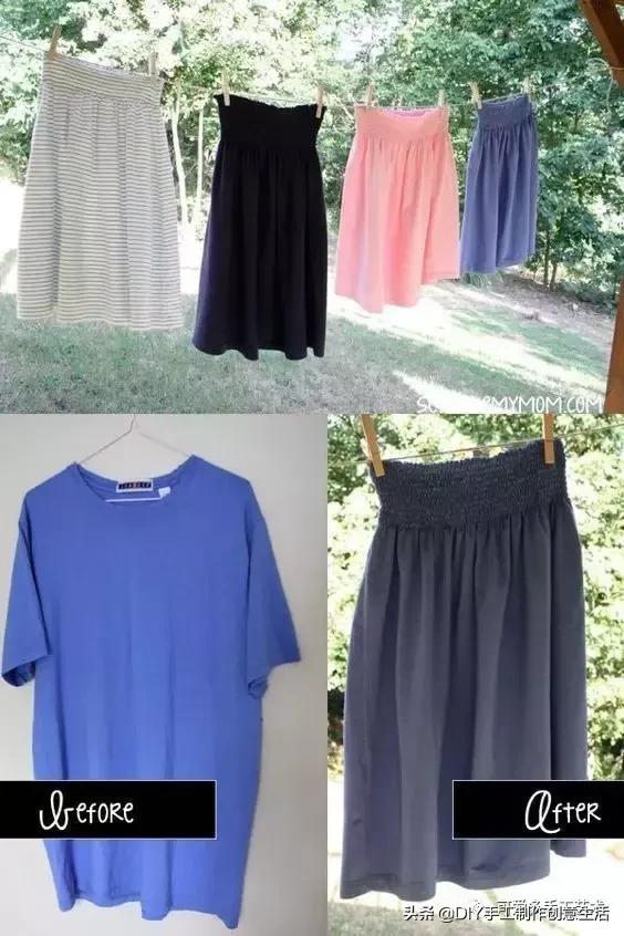 闲置的旧衣服,夏天旧衣服改造露肩衣
